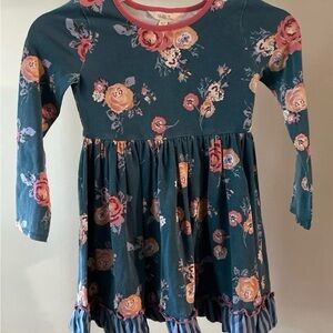 Matilda Jane Teal Floral Long Sleeve Dress